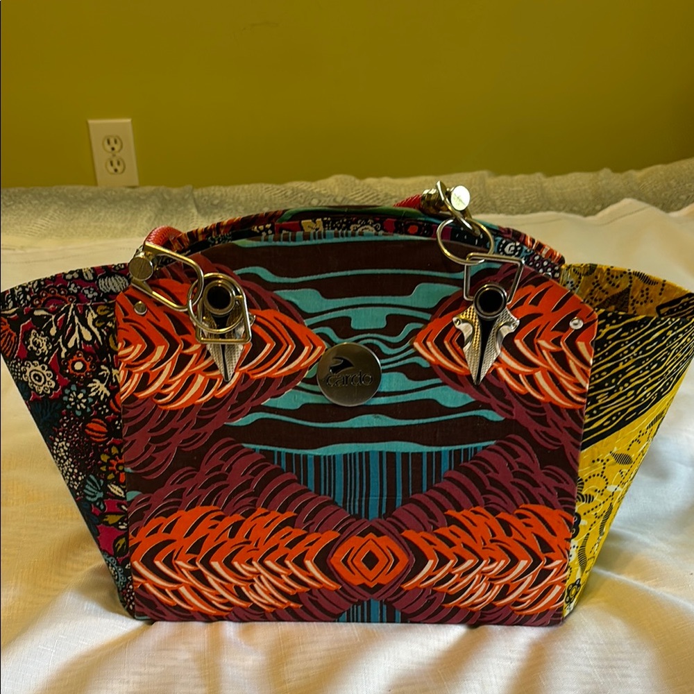Vibrant Red and Orange Tote with Structured Design